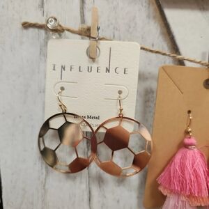 Brass Soccer Ball Earrings